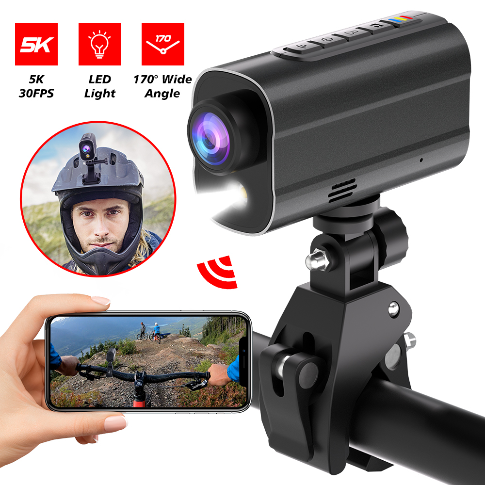 AK-M101 5K Video, 24MP Photos, and Wide-Angle Lens bicycle Rear View Motorcycle Camera Dash Camera For Bike